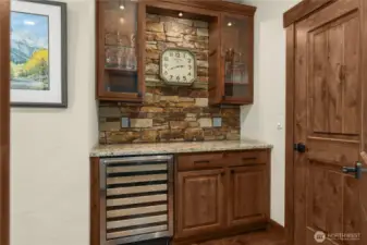 Well appointed beverage nook adjacent to the Kitchen.