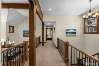 Expansive cat-walk towards the guest bedrooms