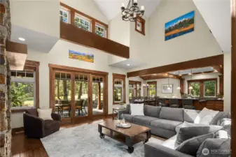 Tons and tons of natural light flood the living room, dining room, and kitchen!