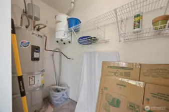 Storage closet located on outdoor patio