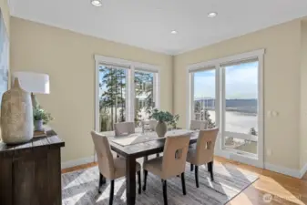 Dining off of the kitchen and Great room with lovely views and light