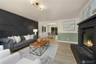 Living Room with fireplace - easy to dining room