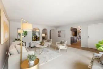 Formal Living room offers a vast space for larger furniture