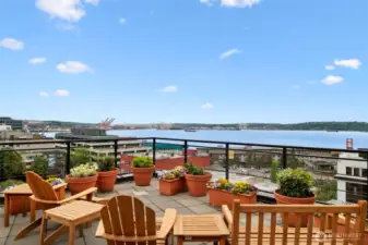 You deserve these views! View of the Sound, Elliot Bay, Mt. Rainier, the Olympic Mountains, and more.
