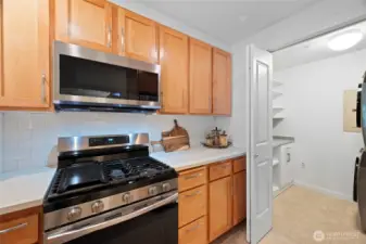 Newer stainless steel appliances.