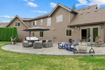 Custom Stamped Concrete Patio with Infinity Hot Tub