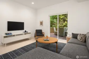 Lower level media room- perfect for VR room.