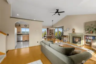 Bright and airy interior featuring an abundance of windows that fill the open floor plan with natural light. Westerly panoramic views!