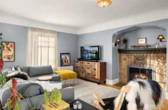 Warmth and character abound; enjoy cozy winter nights by the classic wood-burning fireplace