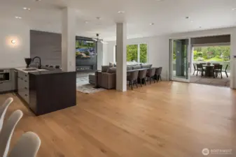 The lower level features a rec room/bar, gym & sauna.