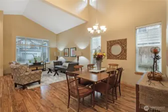 This versatile great room design maximizes natural light and flow. Perfect for modern living, the integrated spaces allow for effortless transitions between quiet relaxation and large-scale entertaining.