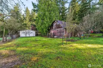 Barn and shop, gate to pasture