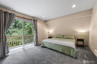 Primary Bedroom with private deck.