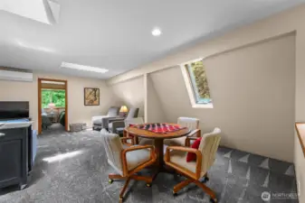 Playroom/family room/den is perfect for getting together to play games, read, watch TV, and hang out.