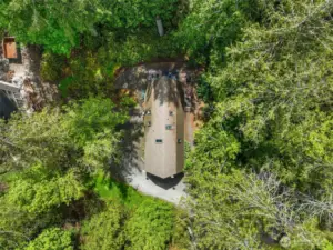 Aerial view of the house