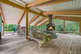 Outdoor picnic area and playground
