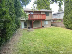 View from backyard towards house. ~6,000 square foot lot gives you a lot of options for the future.  Enjoy as a yard or explore the possibility of an ADU.