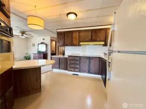 Kitchen from the dining area.