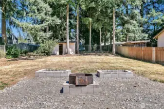 There is a fire pit for outdoor relaxing. Loads of   RV parking... Home is on public sewer!