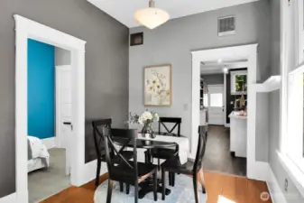 Large and versatile dining room gets great Southern exposure.