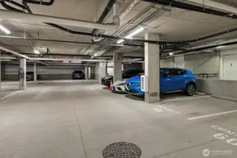 Secured parking, with EV hook-up & security cameras