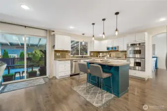 you will love this open concept space-if you need more dining space you could put it right here!