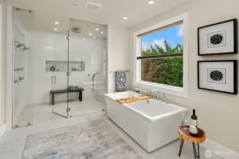 The shower is thoughtfully designed with no steps to enter, ensuring safe and easy access for everyone. The generous layout provides comfort and freedom of movement, encouraging relaxation and enjoyment during every use.