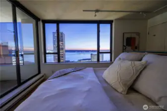 As the sky starts to fade...the water is an exquisite blue.