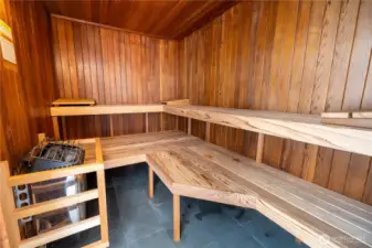 Wonderful sauna for relaxation.
