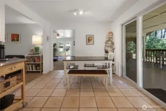 Eating area off of kitchen