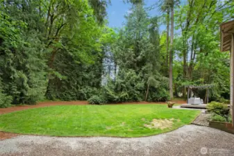A large yard provides plenty of space to play!