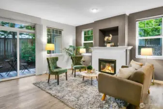 Livingroom with gas fireplace.