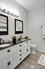 Ensuite bath with shower