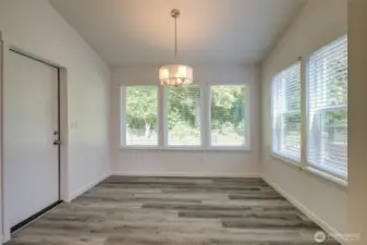 Dining room overlooking the back yard.
