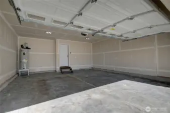A look inside the two car garage.