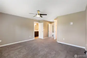Primary Suite looking toward entrance & bathroom