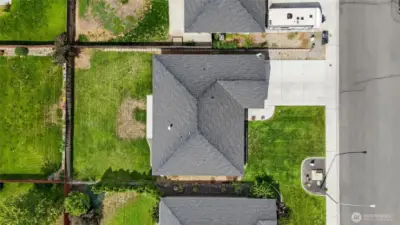 Top down aerial view of the property