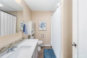 Main-floor full guest bath.