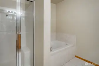 Primary Suite #1 - bathroom with seperate tub and shower