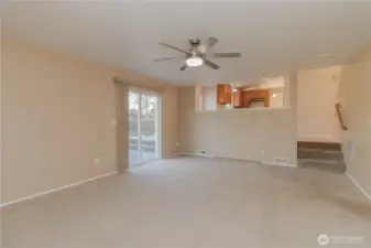 Slider access to deck in back yard.