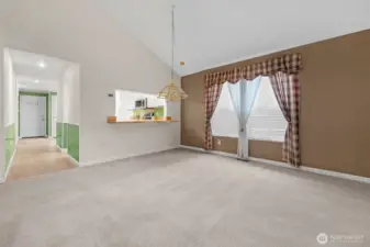 Dining area with kitchen pass thru