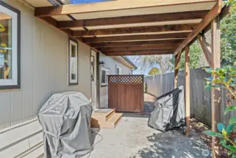 side patio for your grilling and chilling.