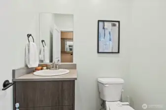 1/2 bathroom to your right as you enter.