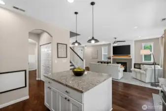 The open floor plan offers seamless entertaining and a functional living space where everyone can feel at home