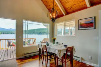 Dine inside or out, you still get the lake views.