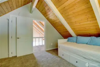 Upper loft bedroom has King Size pullout bed.
