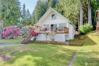 Large front and side yard .