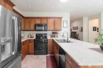 Newer smooth top stove.  Bosch dishwasher. New refrigerator.