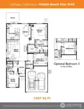 The Pebble Beach floorplan.  This was one of Shea's most desirable designs.  This home has an extended garage, offering more storage than most.