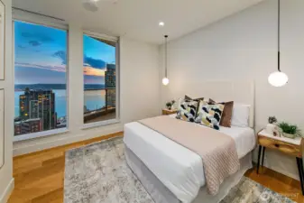 2nd bedroom western floor to ceiling windows